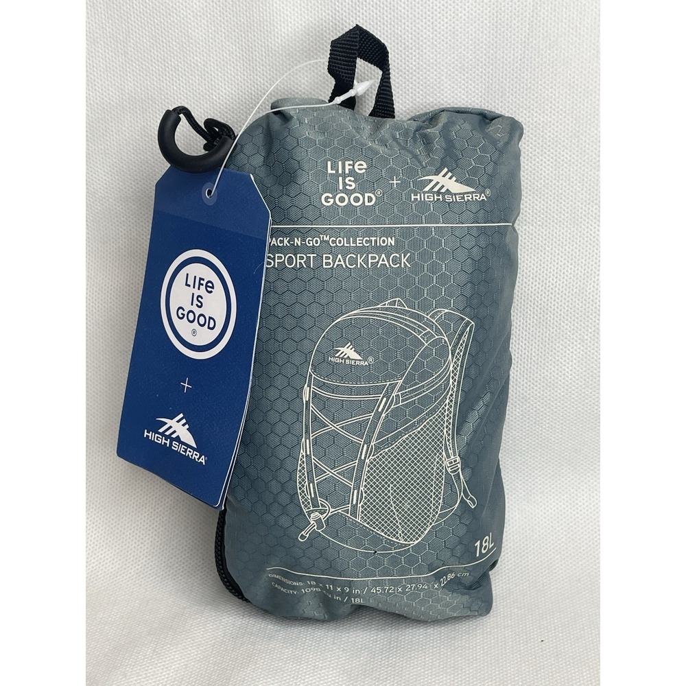 High Sierra Pack-N-Go Collection Sports Backpack Collapsible 18L Blue Foldable